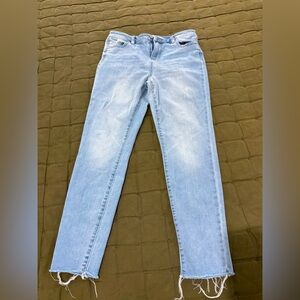 Liverpool ankle jeans, 6/28, skinny, EUC, distressed, raw hem